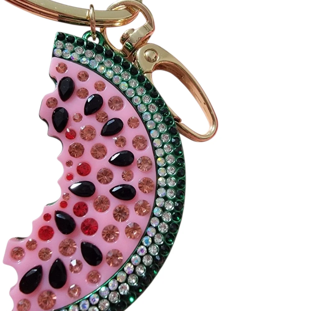 Betsey Johnson Crystal Watermelon Bag Charm Keychain